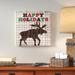 Loon Peak® Simple Living Holiday Moose Graphic Art on Wrapped Canvas in Green/Red/White | 10 H x 10 W x 2 D in | Wayfair LOON7073 32653339