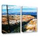 Loon Peak® Mountain Tops Sky by Gene Foust - 2 Piece Print on Canvas Set Canvas in Blue/Brown/Green | 18 H x 24 W x 2 D in | Wayfair