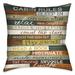 Loon Peak® Ozan Cabin Rules Outdoor Throw Pillow Polyester/Polyfill blend | 18 H x 18 W x 18 D in | Wayfair LOPK2332 40673028
