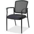 Lorell 23" W Stackable Fabric Seat Waiting Room Chair w/ Metal Frame Vinyl/Metal/Fabric in Gray/Black/Brown | 35.04 H x 23 W x 9.02 D in | Wayfair