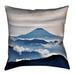 Latitude Run® 'Hashimoto A View of Mt. Fuji Linen Pillow Cover Linen | 14 H x 14 W x 1 D in | Wayfair LTDR8579 41376085