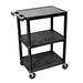 Luxor E Series Utility Cart Plastic in Black | 35.25 H x 35.25 W x 18 D in | Wayfair EC222HD-B