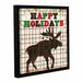 Loon Peak® Simple Living Holiday Moose Framed Graphic Art on Wrapped Canvas in Green/Red/White | 14 H x 14 W x 2 D in | Wayfair LOON8285 33263890