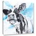 Latitude Run® Cow 48 Painting Print on Wrapped Canvas in Black/Blue | 14 H x 14 W x 2 D in | Wayfair LTRN6643 30805971