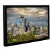 Latitude Run® Seattle Framed Photographic Print on Wrapped Canvas in Blue/Green | 8 H x 12 W x 2 D in | Wayfair LTRN7316 33281337