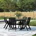 POLYWOOD® Nautical Folding Chair 5-Piece Round Farmhouse Outdoor Dining Set Plastic in Black | Wayfair PWS260-1-BL