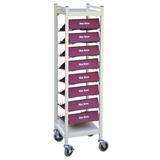 Omnimed Big Beam 8 Cap Horizontal Storage File Cart Metal in Brown | 53.38 H x 14.5 W x 15 D in | Wayfair 264580-BG