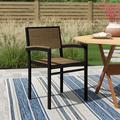 Sand & Stable™ Reginald Stacking Patio Dining Chair in Black | 33.25 H x 21 W x 21 D in | Wayfair ORNE2729 41577584