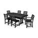POLYWOOD® La Casa Café 7-Piece Outdoor Dining Set w/ Trestle Legs Plastic in Black | 26 H x 73 W x 38 D in | Wayfair PWS298-1-BL