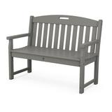 Trex Outdoor Yacht Club Bench Plastic in Gray/White | 36 H x 48 W x 24.5 D in | Wayfair TXB48SS