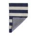 White 24 x 1 in Area Rug - Pom Pom At Home Veranda Striped Handmade Flatweave Light Gray/Indigo Area Rug Polypropylene | 24 W x 1 D in | Wayfair