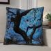 Red Barrel Studio® Olney Modern Blue Japanese Maple Tree Throw Pillow Polyester/Polyfill blend | 20 H x 20 W x 3 D in | Wayfair RDBT6422 42743291