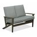 Winston Porter Chrisa Loveseat w/ Cushions Plastic/Metal in Brown | 38 H x 51.5 W x 31 D in | Outdoor Furniture | Wayfair