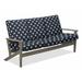 Winston Porter Chrisa Patio Sofa w/ Cushions Plastic/Metal in Gray/Blue/Brown | 38 H x 74.5 W x 31 D in | Wayfair A6EE3CCB58F542AF831AA343C07BF257