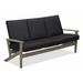 Winston Porter Chrisa Patio Sofa w/ Cushions Plastic/Metal in Gray/Blue/Brown | 38 H x 74.5 W x 31 D in | Wayfair 220A0517AF204721820CA3EA831F5041