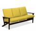 Winston Porter Chrisa Patio Sofa w/ Cushions Plastic/Metal in Gray/Black | 38 H x 74.5 W x 31 D in | Wayfair C4C7A33B39204A5A8287F0BC3B92913B