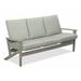 Winston Porter Chrisa Patio Sofa w/ Cushions Plastic/Metal in Gray/Blue | 38 H x 74.5 W x 31 D in | Wayfair C0AF59327AA34548BC85C18640327D0E