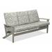 Winston Porter Chrisa Patio Sofa w/ Cushions Plastic/Metal in Gray/Blue | 38 H x 74.5 W x 31 D in | Wayfair 34EBE29A07374E02B6883A3E3A859486