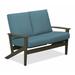 Winston Porter Chrisa Loveseat w/ Cushions Plastic/Metal in Brown | 38 H x 51.5 W x 31 D in | Outdoor Furniture | Wayfair