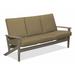 Winston Porter Chrisa Patio Sofa w/ Cushions Plastic/Metal in Gray/Blue/Brown | 38 H x 74.5 W x 31 D in | Wayfair 04F5DBAD9B304667B63A94C5990367BD
