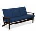 Winston Porter Chrisa Patio Sofa w/ Cushions Plastic/Metal in Gray/Black | 38 H x 74.5 W x 31 D in | Wayfair E32CB090173B43A28DF79BA326290BDA