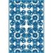 White 24 x 0.06 in Area Rug - Dakota Fields Brenlei Geometric Coastal Blue/Indoor/Outdoor Non-Slip Rug | 24 W x 0.06 D in | Wayfair