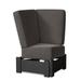 Winston Porter Cherin Patio Chair w/ Cushions Plastic in Black | 38.5 H x 34.5 W x 34.5 D in | Wayfair 2470C74A28514B33BF305DCB75926D32