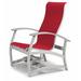 Red Barrel Studio® Hinch Marine Grade Sling Hidden Motion Chat Patio Chair in Gray/White/Black | 39 H x 28.5 W x 30 D in | Wayfair