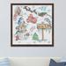 The Holiday Aisle® 'Les Guirlandes' Framed Watercolor Painting Print Paper in Blue/Green/Red | 12 H x 12 W x 1.5 D in | Wayfair THDA1248 41399305