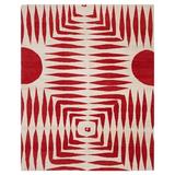White 24 x 1 in Area Rug - Tufenkian Rectangle Geometric Handmade Hand-Knotted Wool Red/Area Rug Wool | 24 W x 1 D in | Wayfair AAT.91/WTB.0203