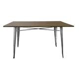 Williston Forge Gaikwad Dining Table Wood/Metal in Brown | 30 H x 55 W x 33 D in | Wayfair TRNT3507 43881953