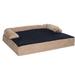 Tucker Murphy Pet™ Stickles Orthopedic Memory Foam Pet Bolster Bed w/ Removable Plush Memory Foam Faux Suede/Memory Foam in Black/Brown | Wayfair