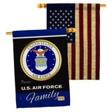 Breeze Decor 2 Piece US Armed Forces Proudly Family Impressions Decorative 2-Sided 40 x 28 in. House Flag Set in Red/Black/Brown | Wayfair