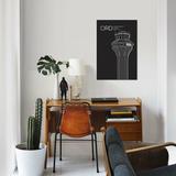 East Urban Home Air Traffic Control Towers Series 'Chicago (O'Hare)' Graphic Art Print on Canvas in Black/Gray/White | 12 H x 8 W in | Wayfair