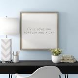 Wrought Studio™ I Will Love You Forever Wall Mounted Magnetic Board Manufactured Wood/Metal in Brown/Gray | 8 H x 8 W x 2 D in | Wayfair