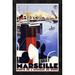 Global Gallery 'Marseille/Porte de l'Afrique' by Roger Broders Framed Vintage Advertisement Canvas in Black/Indigo/Red | Wayfair GCF-296018-22-299