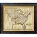 Global Gallery Eagle Map of the United States, 1833 by Joseph & James Churchman Framed Graphic Art on Canvas Paper | 17 H x 20 W x 1.5 D in | Wayfair