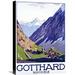 Global Gallery 'Gotthard/Schweiz' by Emil Cardinaux Vintage Advertisement on Wrapped Canvas in Green/Indigo | 22 H x 15.4 W x 1.5 D in | Wayfair