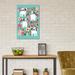 East Urban Home French Bulldog Floral Collage Graphic Art on Wrapped Canvas Canvas, Cotton in Blue/Green/White | 12 H x 8 W x 0.75 D in | Wayfair