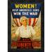 Global Gallery 'Women Help America's Sons Win the War' Framed Vintage Advertisement Canvas in Blue/Red | 20 H x 14 W x 1.5 D in | Wayfair