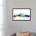 East Urban Home Rainbow Skyline Series: Philadelphia, Pennsylvania, USA Painting Print on Wrapped Canvas in Black/Blue/Green | 8 H x 12 W in | Wayfair