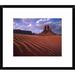 Global Gallery 'East & West Mittens, Buttes w/ Rippled Sand, Monument Valley, Arizona' Framed Photographic Print Paper in Blue/Brown | Wayfair