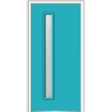 Verona Home Design 1-Lite Painted Steel Spotlight Prehung Front Entry Door Metal | 80" H x 36" W x 1.75" D/6.56" | Wayfair ZZ355126L
