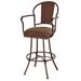 Red Barrel Studio® Hoyos Swivel Bar & Counter Stool Upholstered/Metal in Red/Brown | 45.5 H x 16.5 W in | Wayfair B5C160F4E1064CC3B8FAA2F7E64C210A