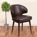 Wrought Studio™ Dedo 23.5" W Leather Seat Waiting Room Chair w/ Wood Frame Wood in Brown | 33.75 H x 23.5 W x 24 D in | Wayfair VRKG7394 43608898