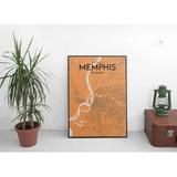 Wrought Studio™ 'Memphis City Map' Graphic Art Print Poster in Paper in Orange | 17 H x 11 W x 0.05 D in | Wayfair VRKG7464 43629776