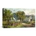 Global Gallery 'American Homestead: Autumn' by Currier & Ives Painting Print on Wrapped Canvas in Green | 13.75 H x 22 W x 1.5 D in | Wayfair