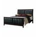 Winston Porter DeHond Standard Bed Wood & /Upholstered/Faux leather in Black | 50.5 H x 63.25 W x 86.5 D in | Wayfair