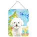 The Holiday Aisle® Long Haired Chihuahua Christmas Hanging Prints Decorative Accent Metal | 12 H x 16 W x 0.03 D in | Wayfair