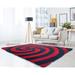 White 22 x 1.2 in Area Rug - Wrought Studio™ Fitts Abstract Shag Fiery Red/Jet Black Area Rug Polyester | 22 W x 1.2 D in | Wayfair